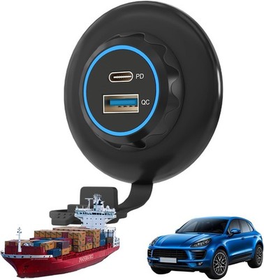 Universal Car USB Socket 12V 24V 66W Quick Charge Outlet for Phone Tablet