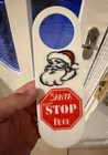 Santa Please Stop Here" Door Sign - Plastic Door Hanger for Christmas