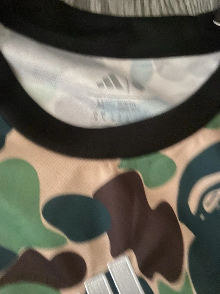 adidas BAPE x A Bathing Ape Camo Jersey T-Shirt Logo Crew Neck Men’s S - Image 3 of 4