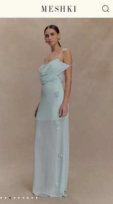 Gorgeous MESHKI dress XS Women s Baby Blue, Flower Spring Wedding Guest PartyNEW