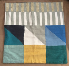 NWT west elm Pottery Barn Kids Divided Squares Crewel Embroidered Pillow Cover