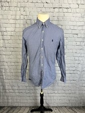 Ralph Lauren Dress Shirt Men s 16 1/2-42 Slim Fit Button Down Blue,White Plaid