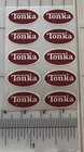 10 Tiny Tonka decals For The Years Of 1976-77 (Free Shipping)
