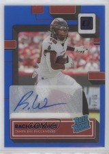 2022 Panini Clearly Donruss Rated Rookie Blue 56/99 Rachaad White #93 Auto 01w3