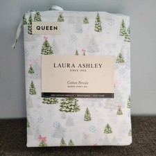 Laura Ashley Queen Sheet Set Cotton Percale New Winter