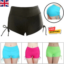 WOMENS LADIES BEACH POOL SWIM SHORTS BOY STYLE SWIMMING BIKINI BOTTOMS SWIMWEAR