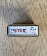 Vintage Pflueger O'shaughnessy Hooks, Size 2/0, 100 Pieces, Tinned, With Box