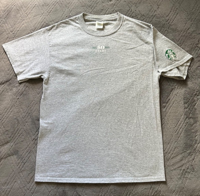 Starbucks 50 years Anniversary Since 1971 T-shirt Gray Adult Medium