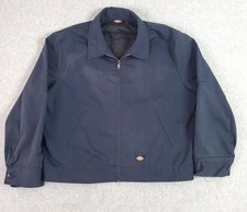 Dickies Jacket Mens XL Navy Blue Insulated Work Bomber Full Zip Quilted Lined