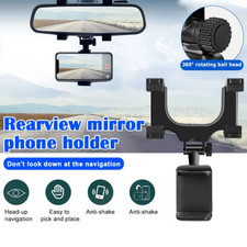 360 Rotation Car Rear View Mirror Mount Stand GPS Cell Phone Holder Universal US
