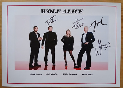 WOLF ALICE  full band original signed 20x30 4x autograph  in hand  Brit Awards