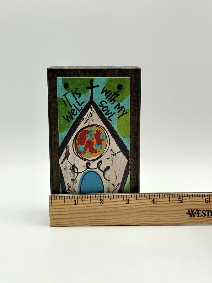 Baxter & Me Artist Block Wood Church “It Is Well With My Soul” Country Plaque - Image 3 of 4