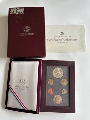 1988 US Mint Prestige Set Olympic Silver Dollar Proof Complete OGP
