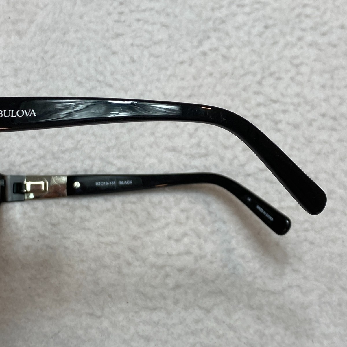 Bulova Boracay Eyeglasses Black Studded 52-16-135 Frames Only Bulova Boracay Black Silver Rectangle Eyeglasses Frames 52  main image 3