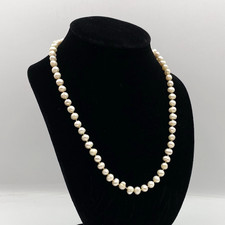Vintage Freshwater Irregular Baroque Drop Pearl Necklace 20" 6mm Round Box Clasp