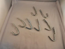 METAL HOOKS WITH DOUBLE MOUNTING HOLES "NEW" SET OF 8