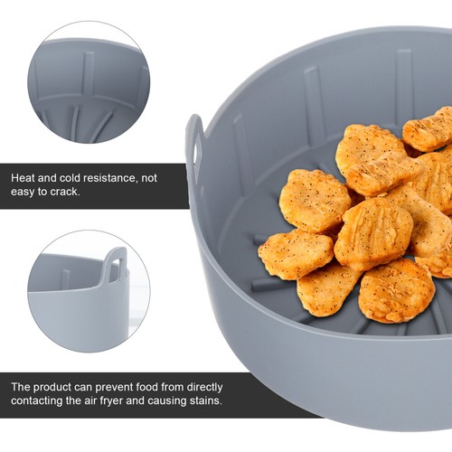Silikon Luft Friteuse Topf Wiederverwendbare Backen Korb Dampfenden Topf - Bild 4 von 12