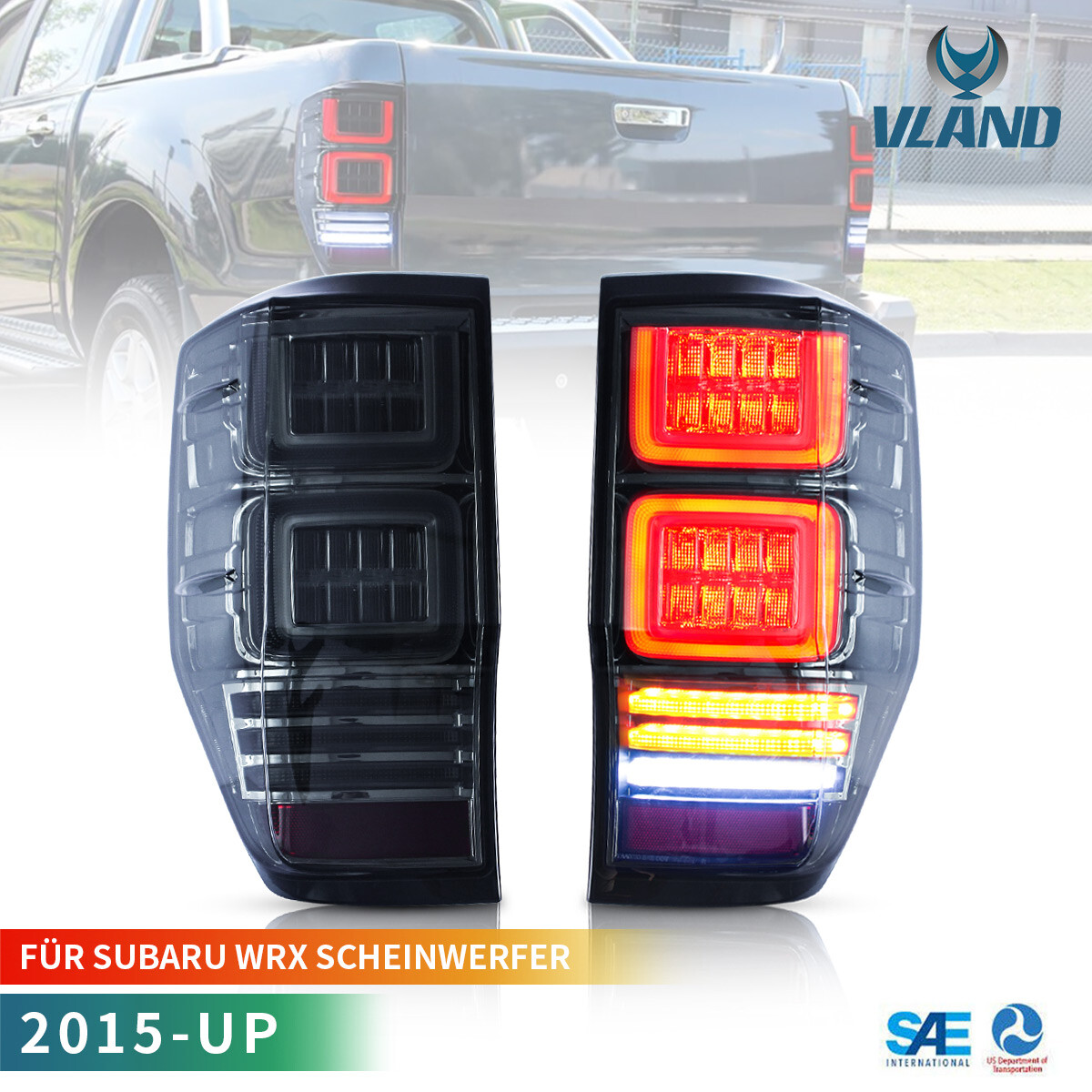 Feux arrière VLAND Ford Ranger T6 T7 T8 PX MK1 MK2 Wildtrak 2012-2020 bloc optique LED