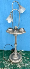 Vintage Art Deco Standing Ashtray with 2 Electric Lights and BEAUTIFUL Base