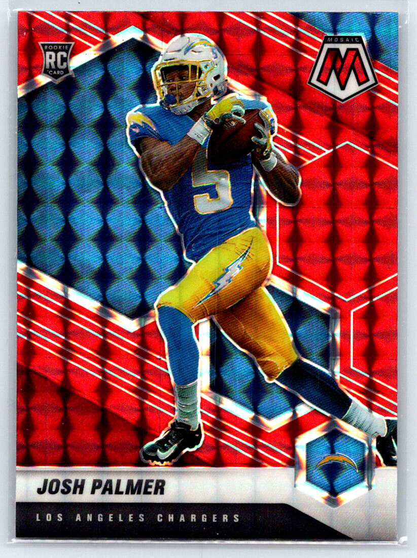 2021 Panini Mosaic Josh Palmer #329 RC Red Prizm Los Angeles Chargers