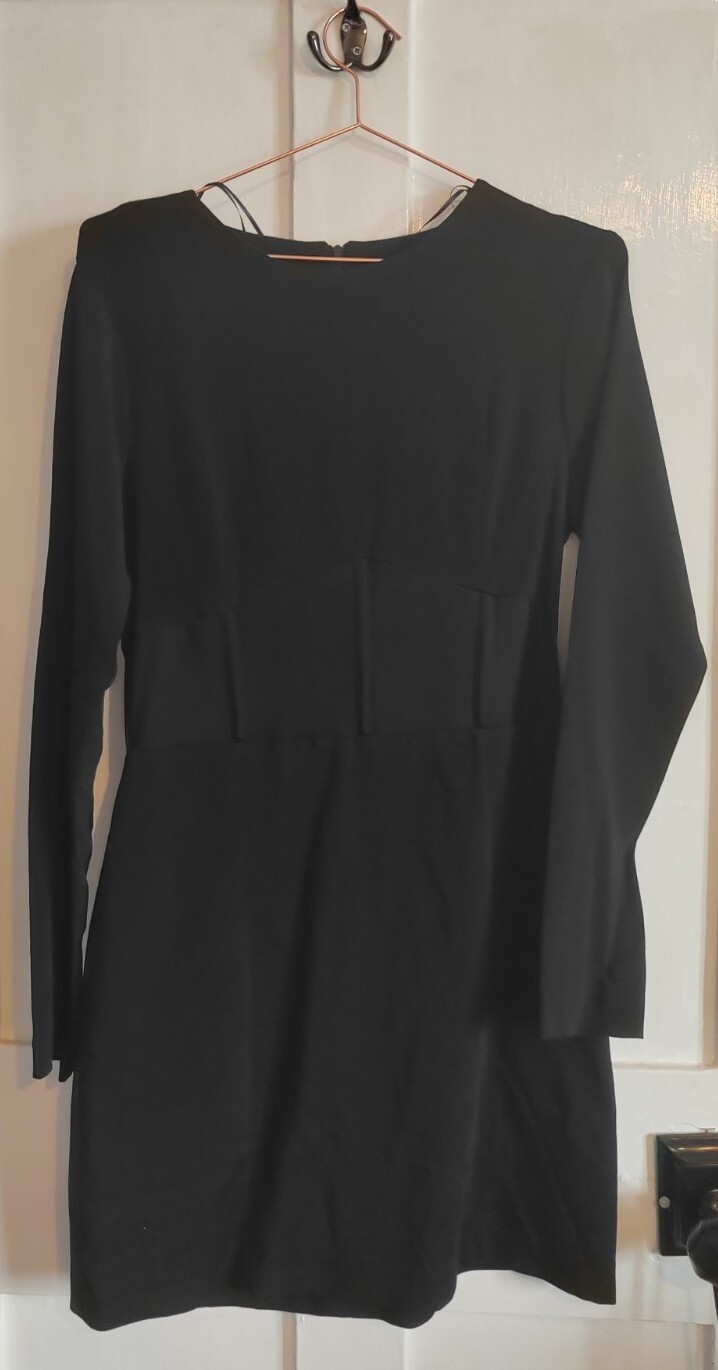 Zara black Bodycon shear corset dress size Large | eBay