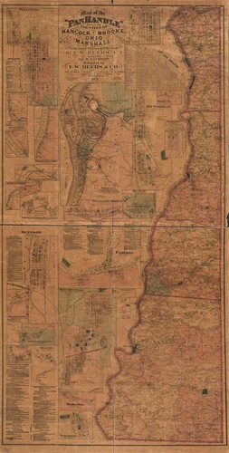 1871 Map of the Panhandle Hancock Brooke Ohio & Marshall Counties West Virginia - 第 1/3 張圖片
