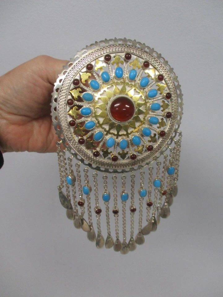 DE COLECCIÓN BROCHE COLGANTE CABUJÓN TURQUESA PLATA SUROESTE DECLARACIÓN CON COLGANTES Foto 2 de 4