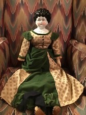 ANTIQUE LARGE HERTWIG DOROTHY PET NAME CHINA TURNED SHOULDER HEAD DOLL 28  