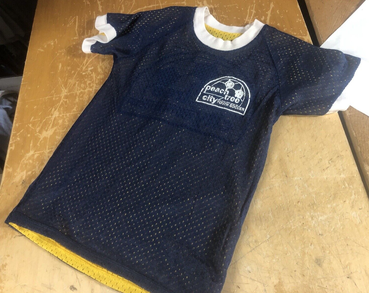 Vtg 90s USA Reversible PEACHTREE Soccer Jersey Ringer T Vtg 90s USA Reversible PEACHTREE Soccer Jersey Ringer T