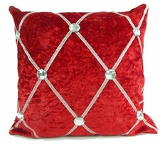 Large Crush Velvet Diamante Chesterfield Cushions or  Covers 3 Sizes 5 Colors
