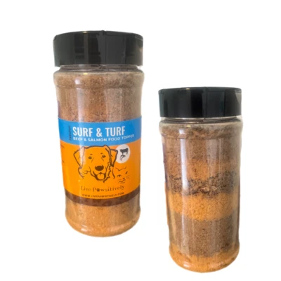 LIVE PAWSITIVELY Food Topper Salmon & Beef Liver( for cats & Dogs) 6oz, Made in USA,