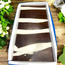 Weißer Harz Epoxid Esstisch Akazienholz Einzigartiges Design Wohnmöbel