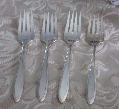 SET 4 FORCHETTE INSALATA PIATTO NOBILTÀ 1937 MODELLO REVERIE ART DECO PERFETTE OTTIME CONDIZIONI