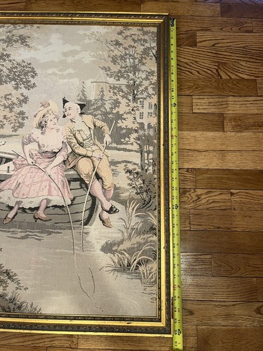 Antiker gewebter Wandteppich D'apres Alonso Perez, ~ 27,25 x 36,5 Zoll in Rahmenfarbe - Bild 18 von 23