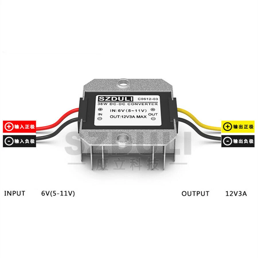 Universal ATV Scooter DC 6V to 12V Voltage Booster Step-up Converter Regulator - Image 2 of 4