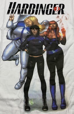 Harbinger Comic Book T-Shirt Zephyr Torque Livewire Valiant Psionic Women s XL