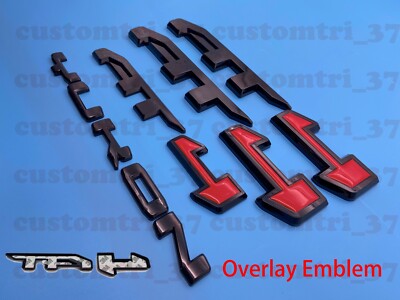 Overlay Gloss Black Red Door Rear AT4 Yukon Emblems 2021-2022 GMC Yukon Yukon XL