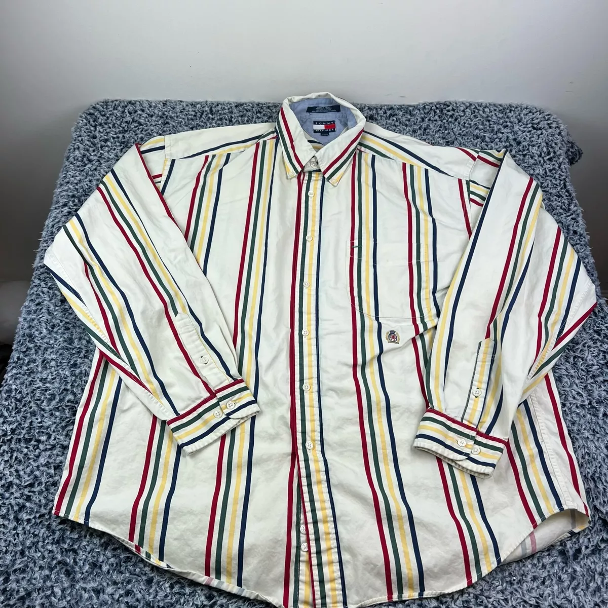 Vintage Tommy Hilfiger Button Up Shirt Mens Extra Large XL White