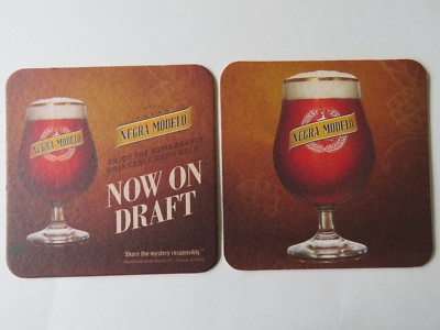 MEXICAN Dark BEER Collectible COASTER ~ NEGRA MODELO Cerveza Now On Draught