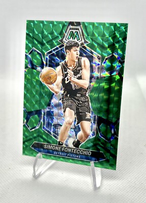 2023-24 Mosaic SIMONE FONTECCHIO #133 Choice Green Fusion SSP /18, Pistons