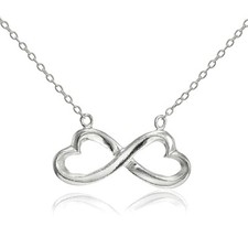 Sterling Silver Infinity Heart Polished Necklace