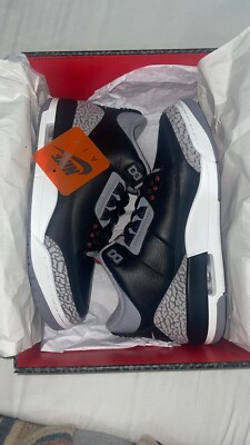 Size 9.5 - Air Jordan 3 Retro OG 2024 Black Cement for sale online