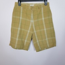 GAP Men's 100 Cotton Large Plaid Slash Pockets Bermuda Shorts Brown Size 29