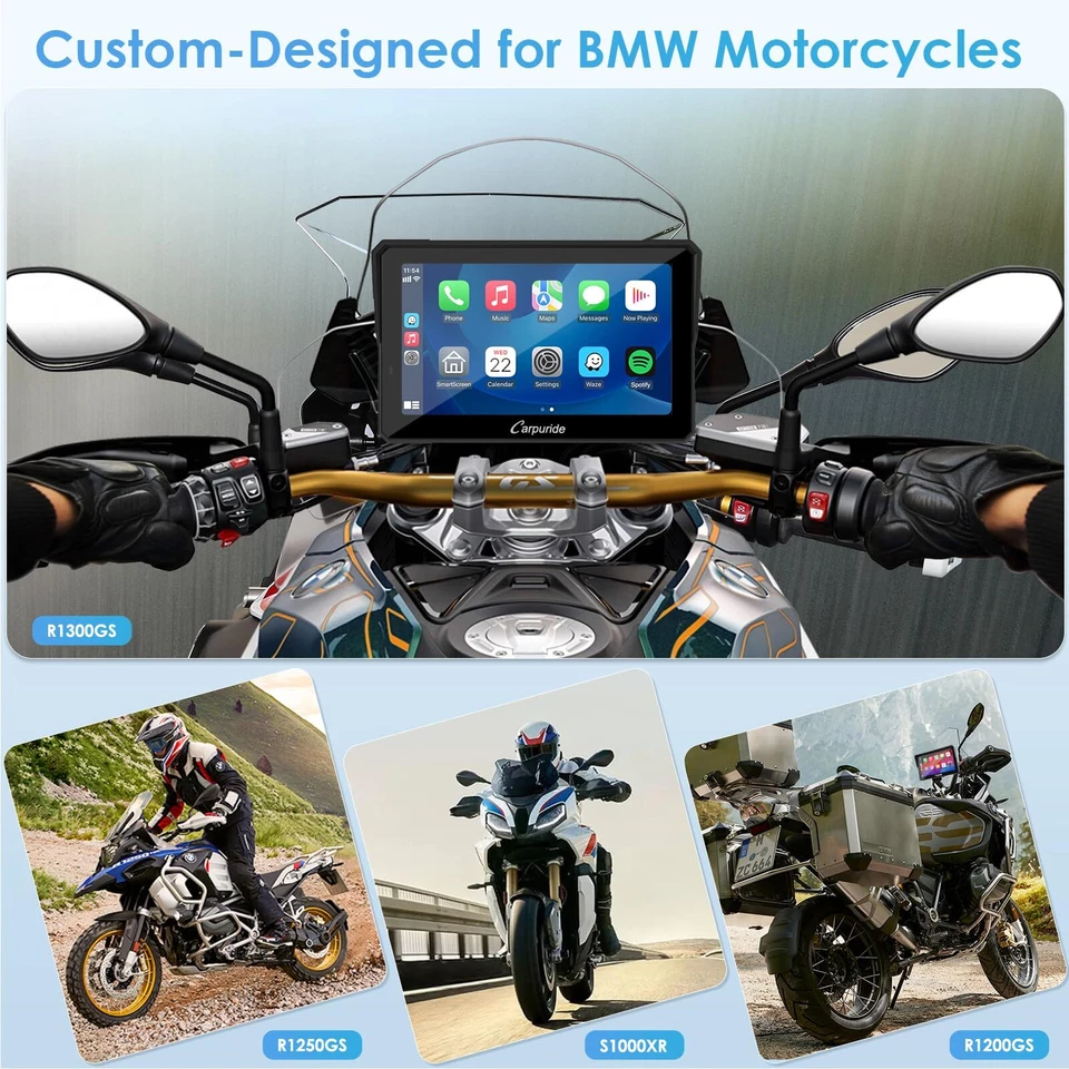 Carpuride W702B Pro Motocicleta Carplay Android Auto Intercomunicador BMW Moto - Imagen 2 de 4