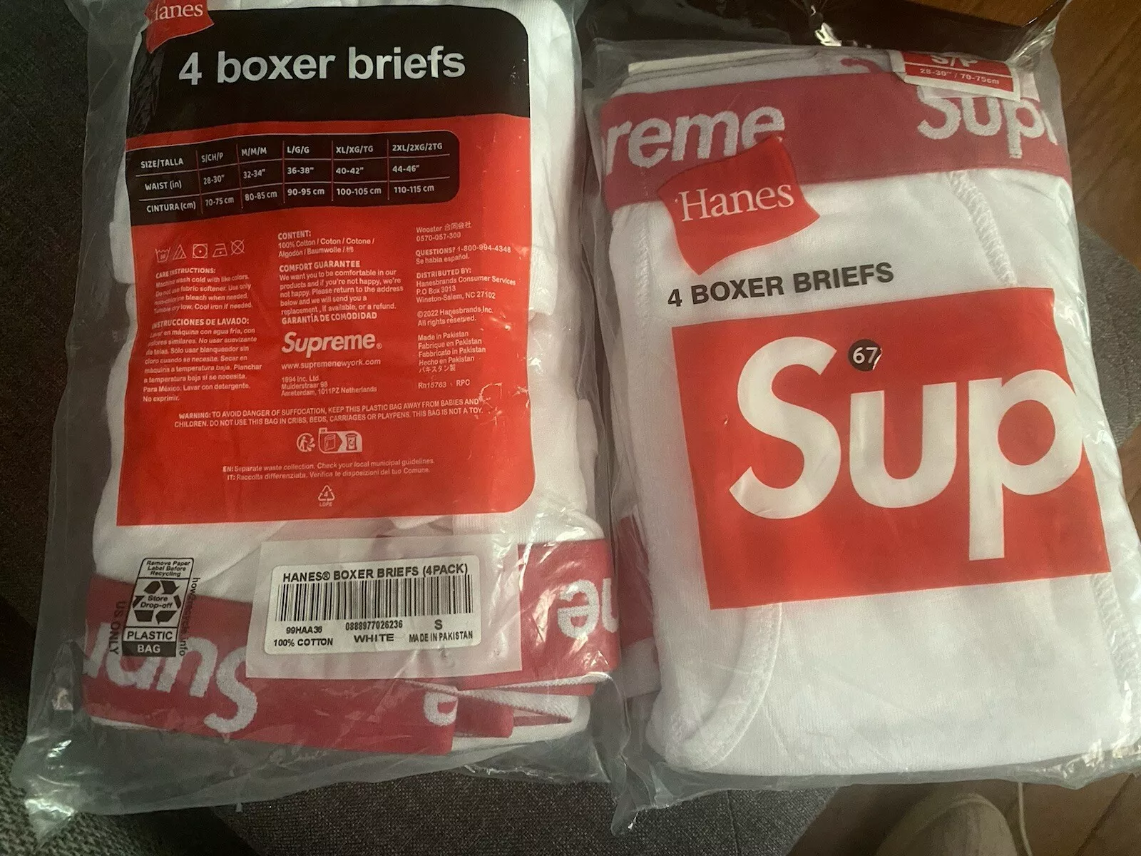 Petit slips boxer Supreme®/Hanes® (paquet de 4) (*neuf)