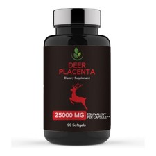 Premium Deer Placenta 25000MG - 90 Softgels Powerful Anti-Aging Supplement