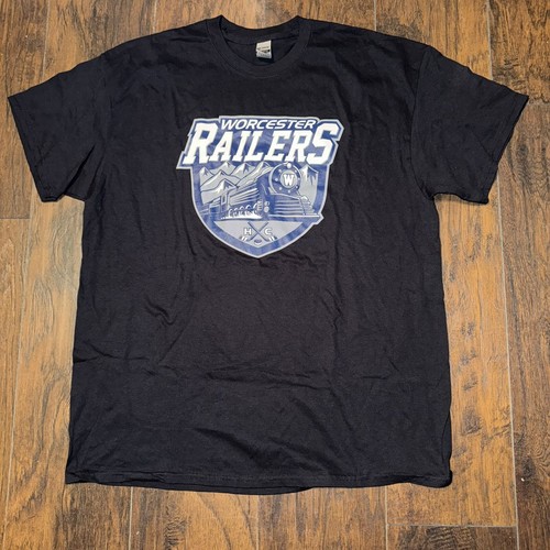 Camicia nera Worcester Railers ECHL Hockey più grande buona logo promozionale taglia XL - Foto 1 di 6