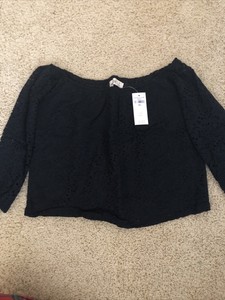 hollister black off the shoulder top