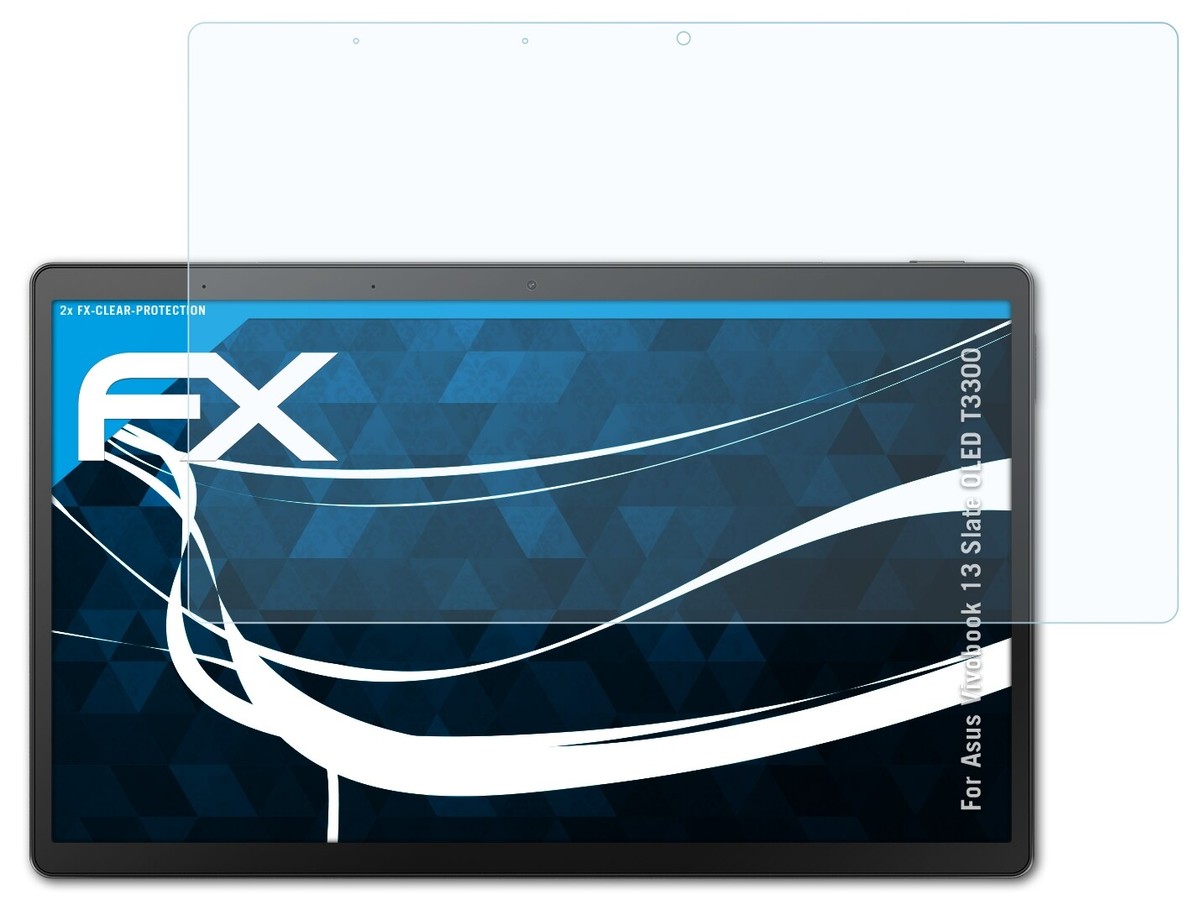 atFoliX 2x Pellicola Protettiva per Asus Vivobook 13 Slate OLED T3300 chiaro