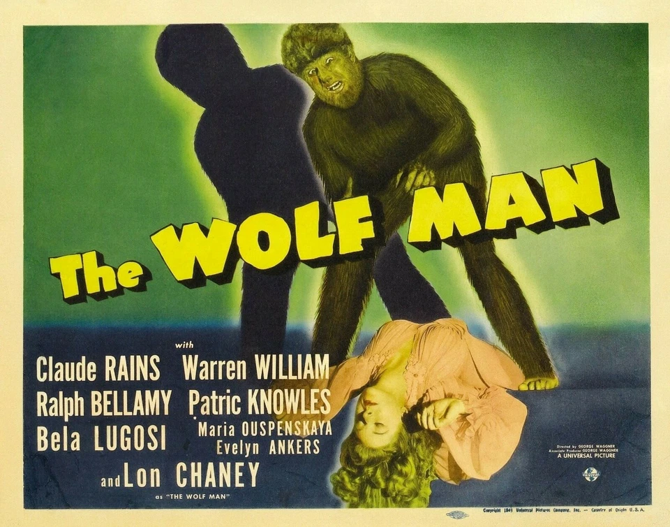 The Wolfman movie poster : Lon Chaney : 12 x 16 inches